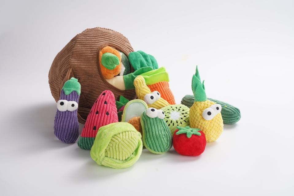 Grocery Bag Dog Toys, 15 Pack Squeaky & Crinkle Plush for Small Dogs
