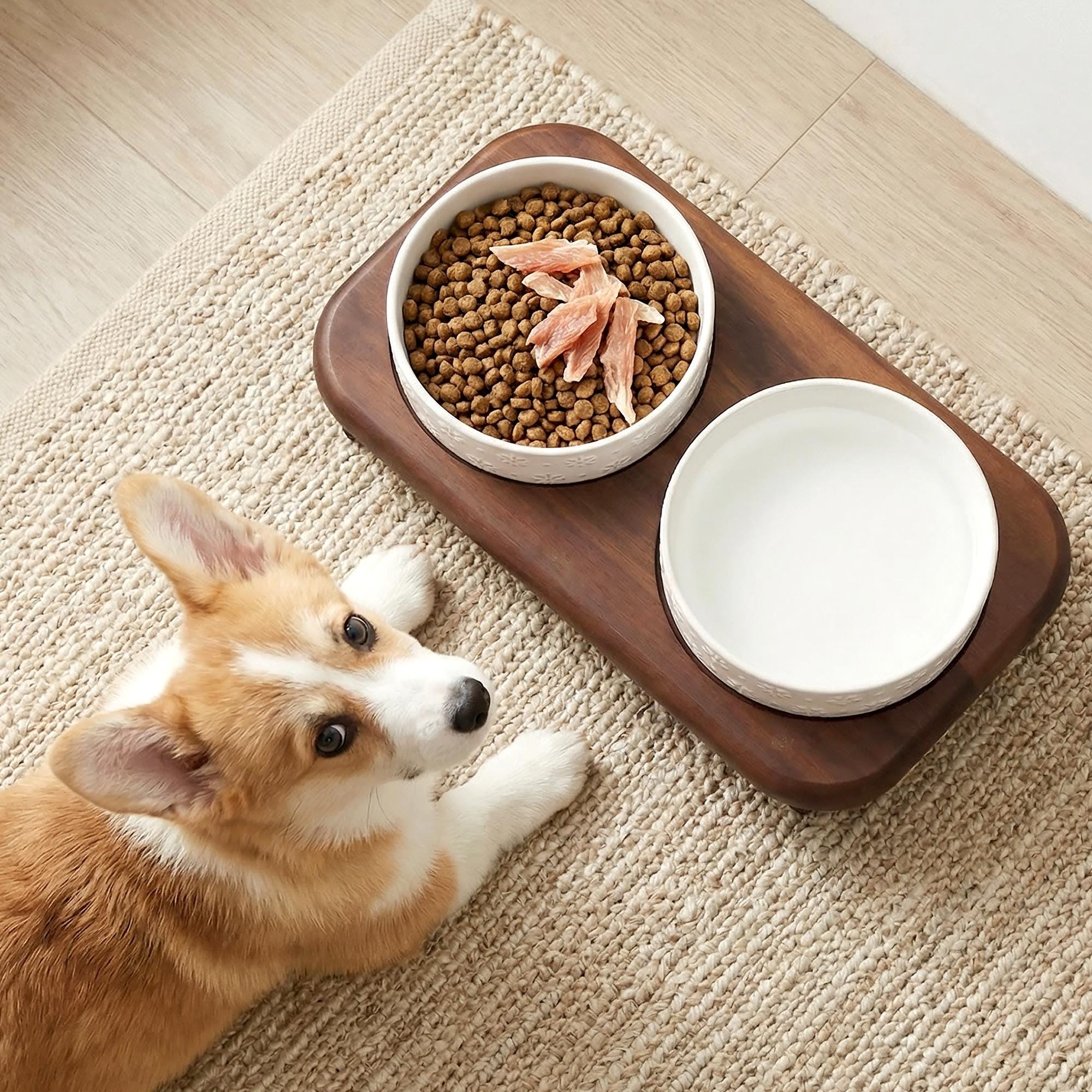 Personalized Pet Feeder Dog Bowl Set – Engraved Pet Name