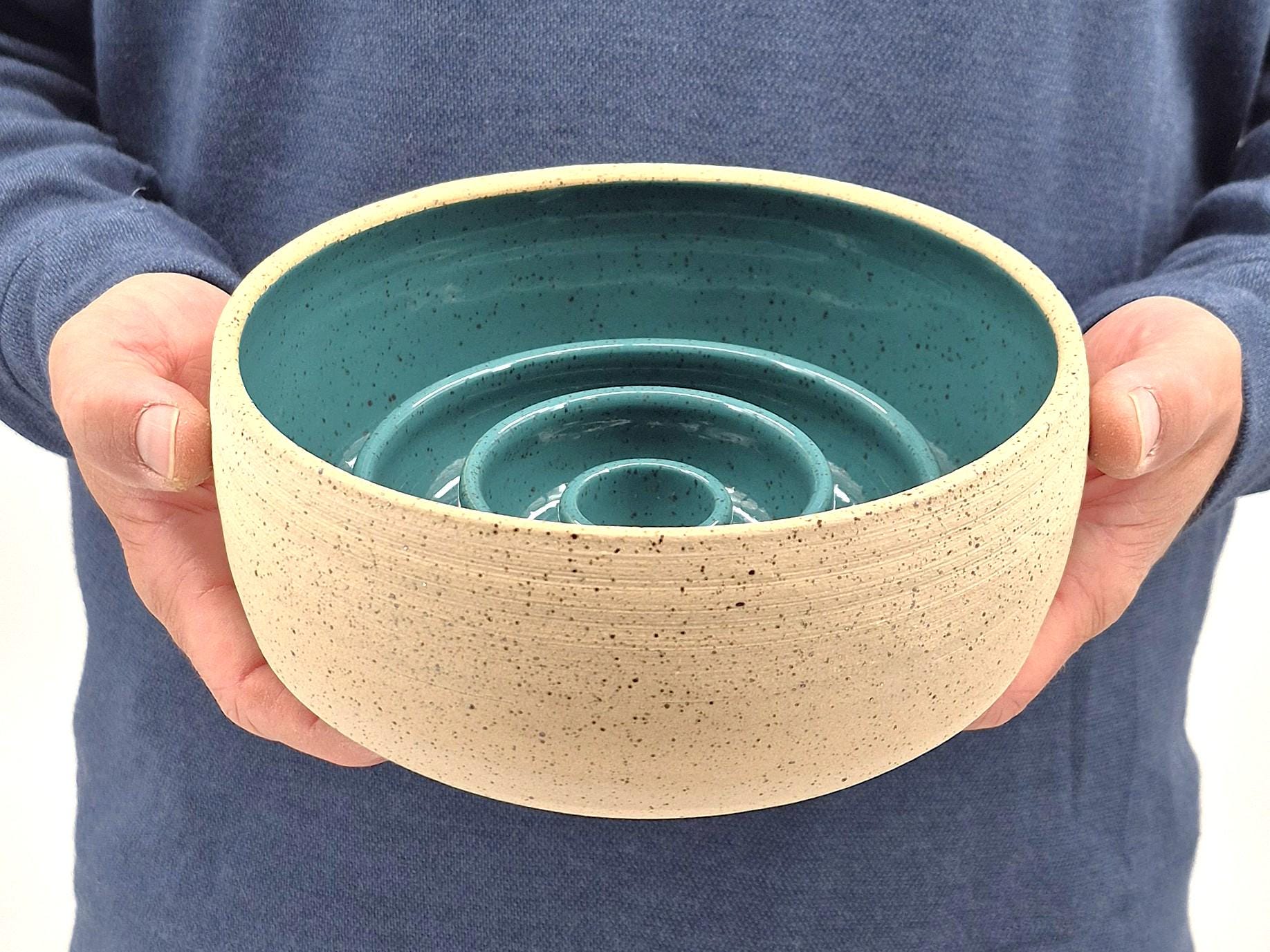 Bare Clay Slow Feeder Ceramic Dog Bowl
