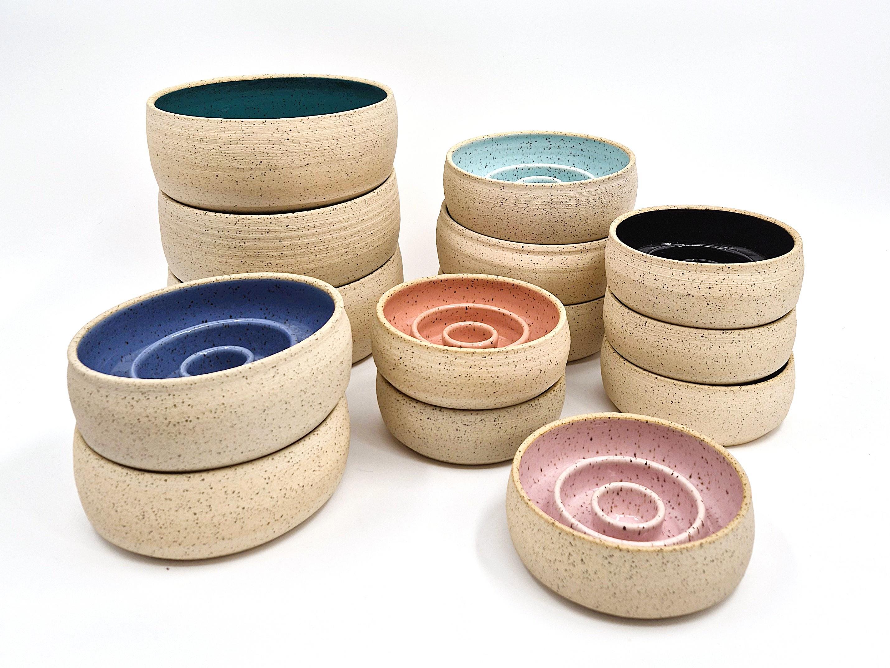 Bare Clay Slow Feeder Ceramic Dog Bowl