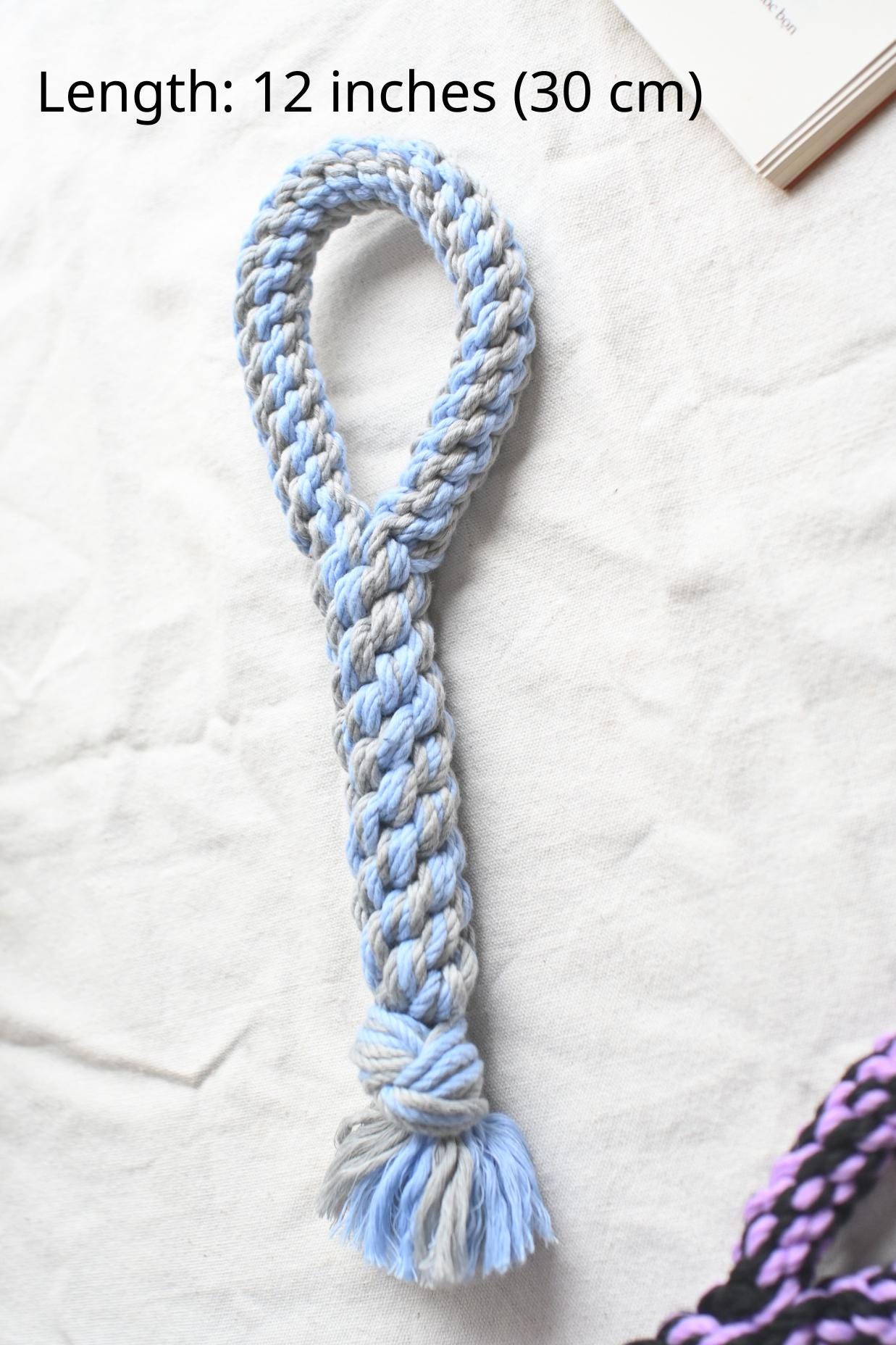 Macrame Dog Tug Toy, Cotton Rope, Custom Colors