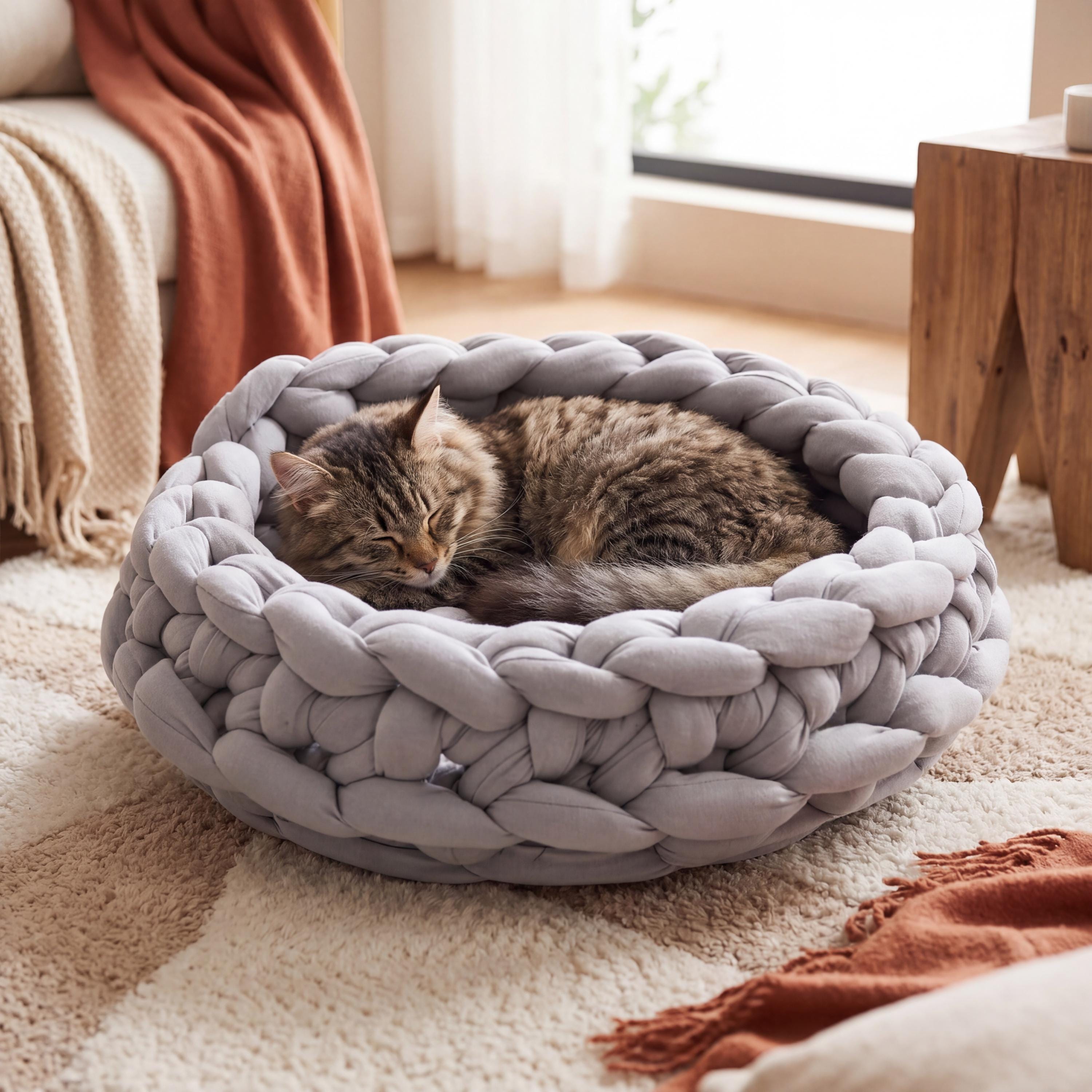 Handwoven Knit Pet Bed/Mat for Cat or Dog