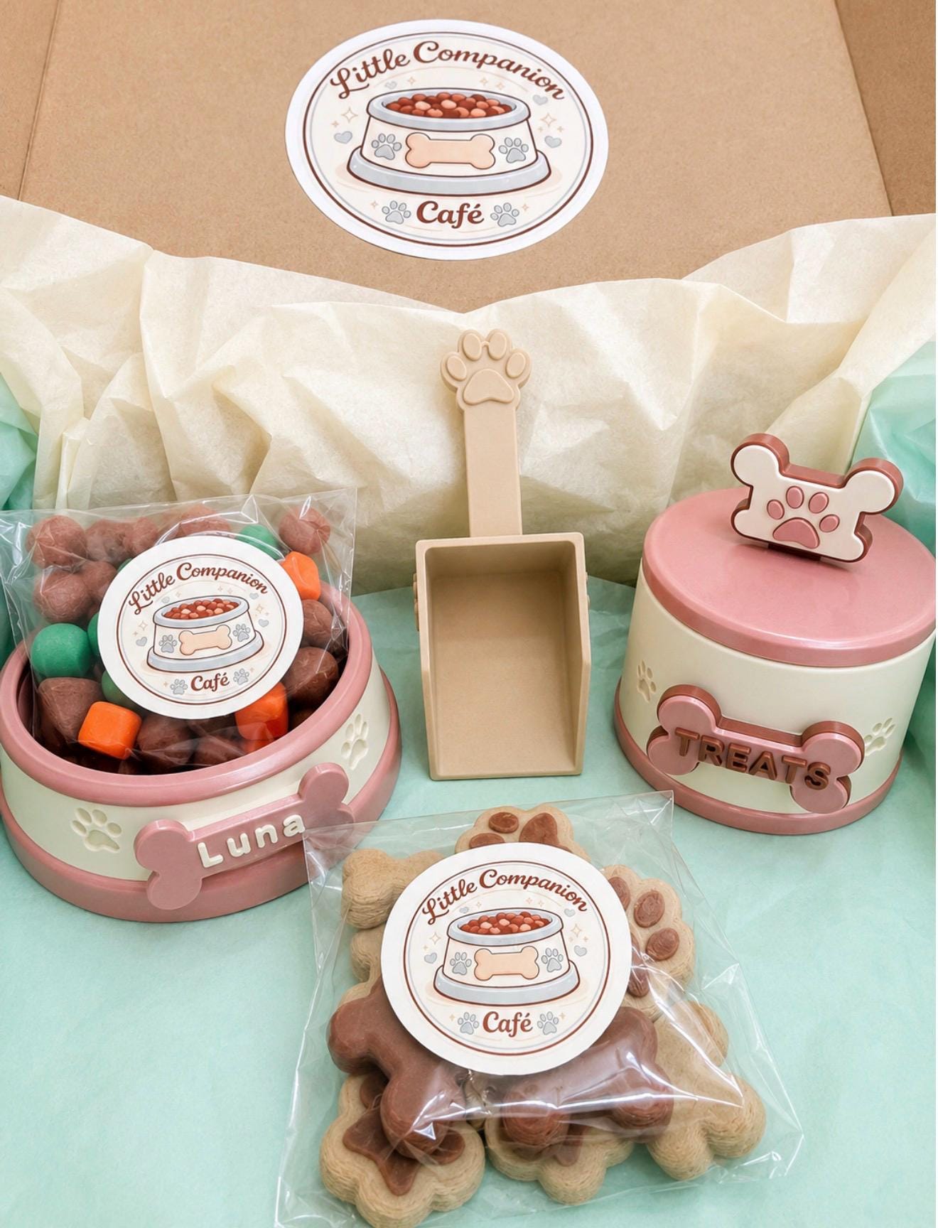 Personalized ESSA Standard Care Kit | Little Companion Café Plush Care Kit | Plush Companion Accessory Set