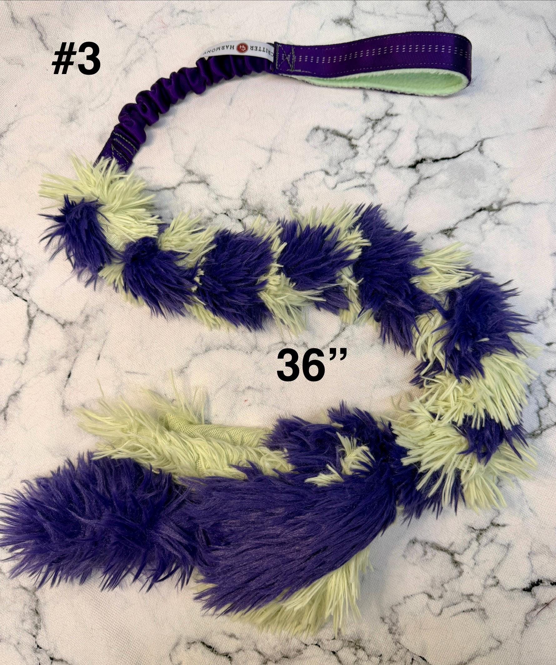 Handmade Foxtail Bungee Dog Tug: Braided Minky Agility Training Toy