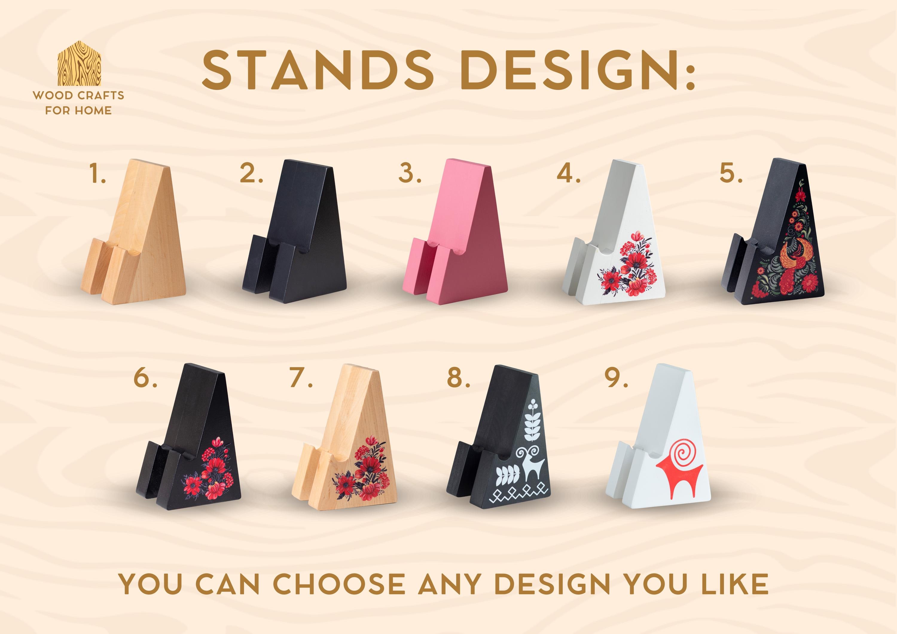 Wooden Cell Phone Stand: Desk Smartphone & Tablet Holder