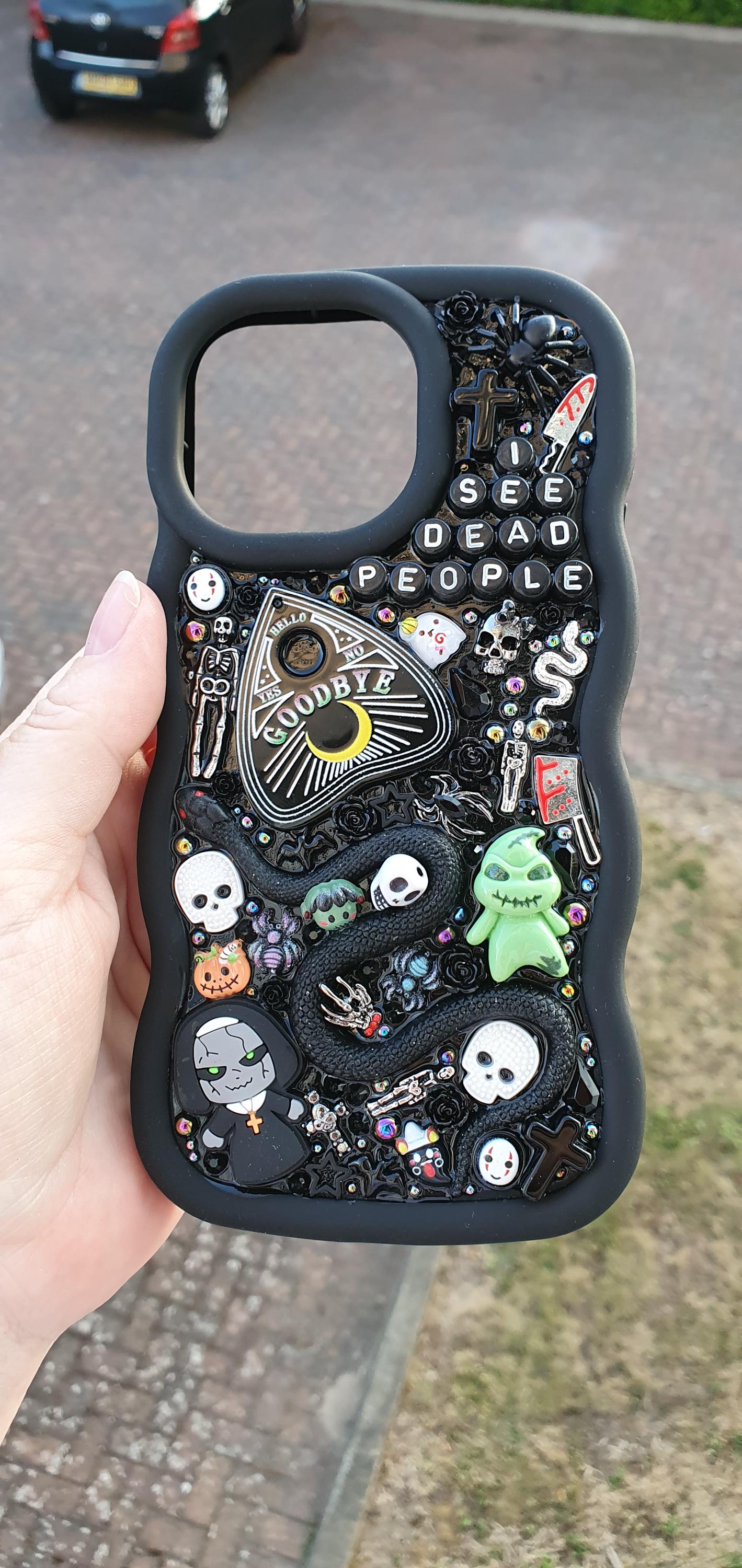 Gothic Horror Phone Case, Scary Slasher Style, Spooky Dark Aesthetic, Handmade Cover for iPhone, Samsung, Google, Motorola