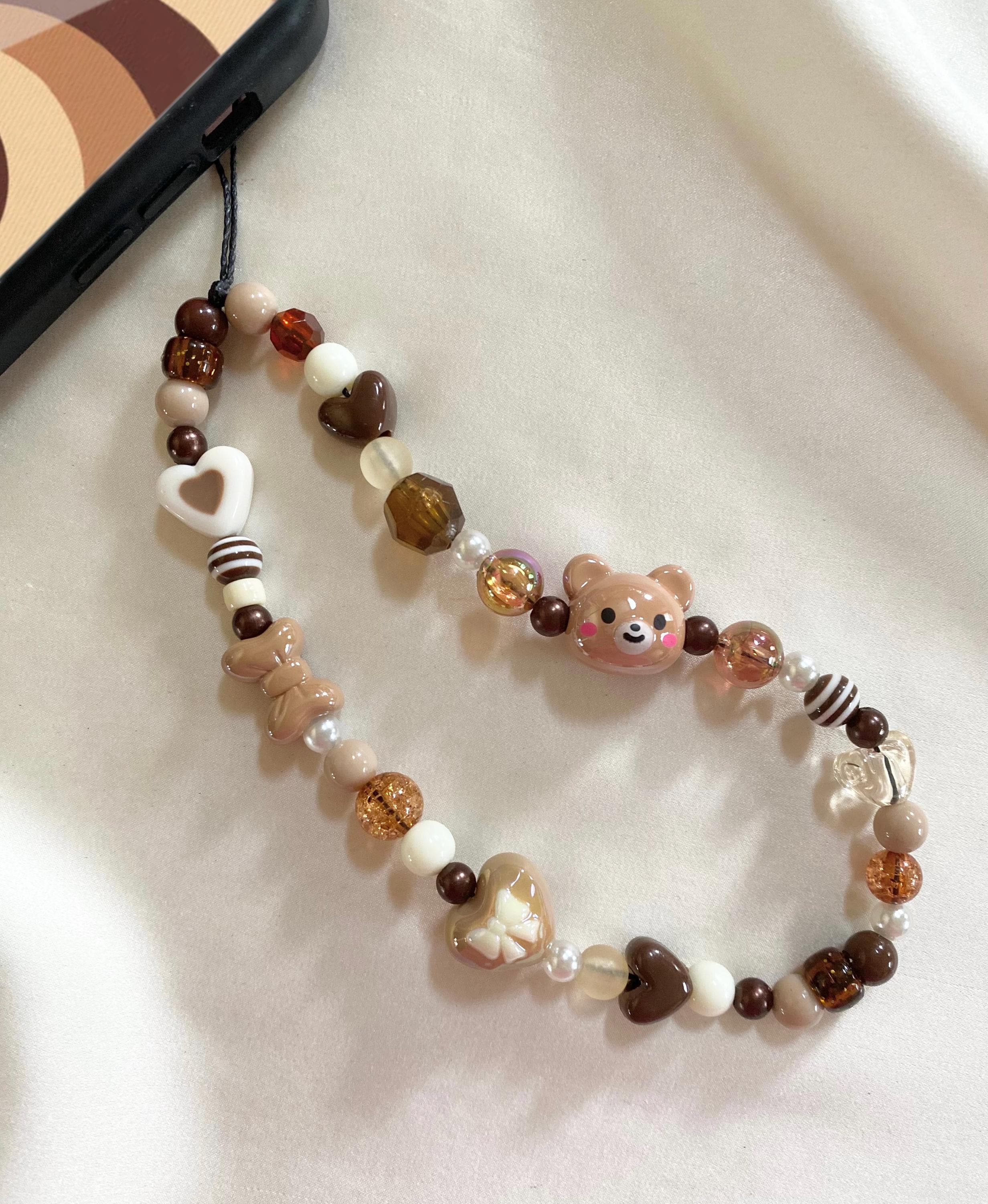 Cute Brown Bear Phone Charm Strap
