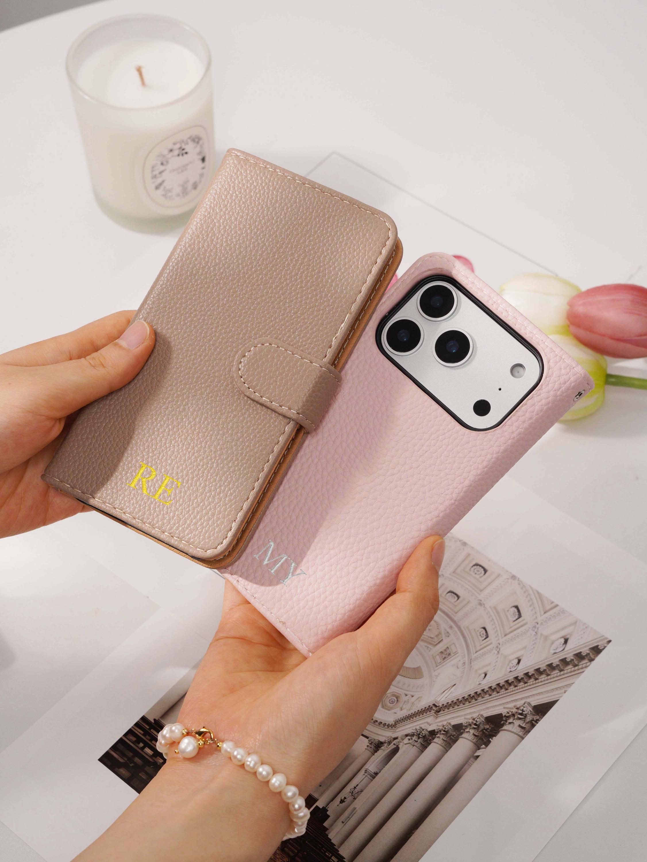 Personalized Crossbody Strap Wallet Phone Case with Card Slot for iPhone
