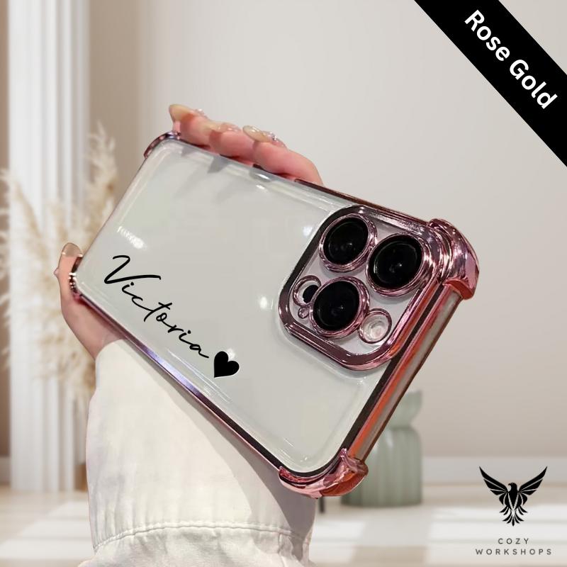 Transparent Name Personalization Initials Case For iPhone 18 Pro Max 17 16 15 14 13 12 11 Air Plus, Unique Lens Protection Clear iPhone Case