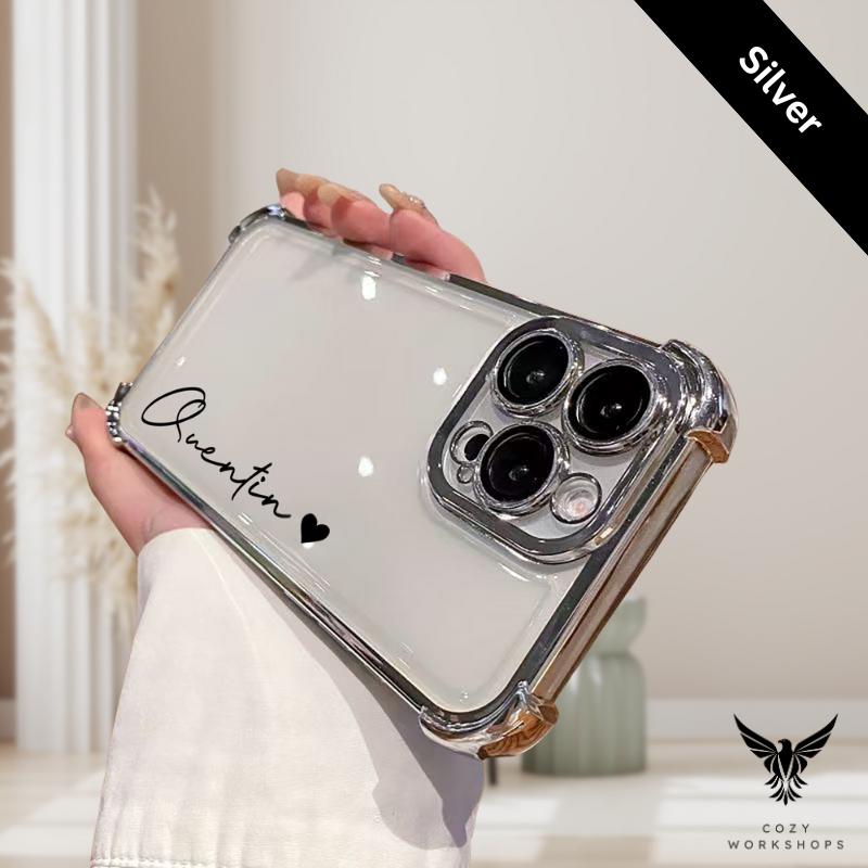 Transparent Name Personalization Initials Case For iPhone 18 Pro Max 17 16 15 14 13 12 11 Air Plus, Unique Lens Protection Clear iPhone Case