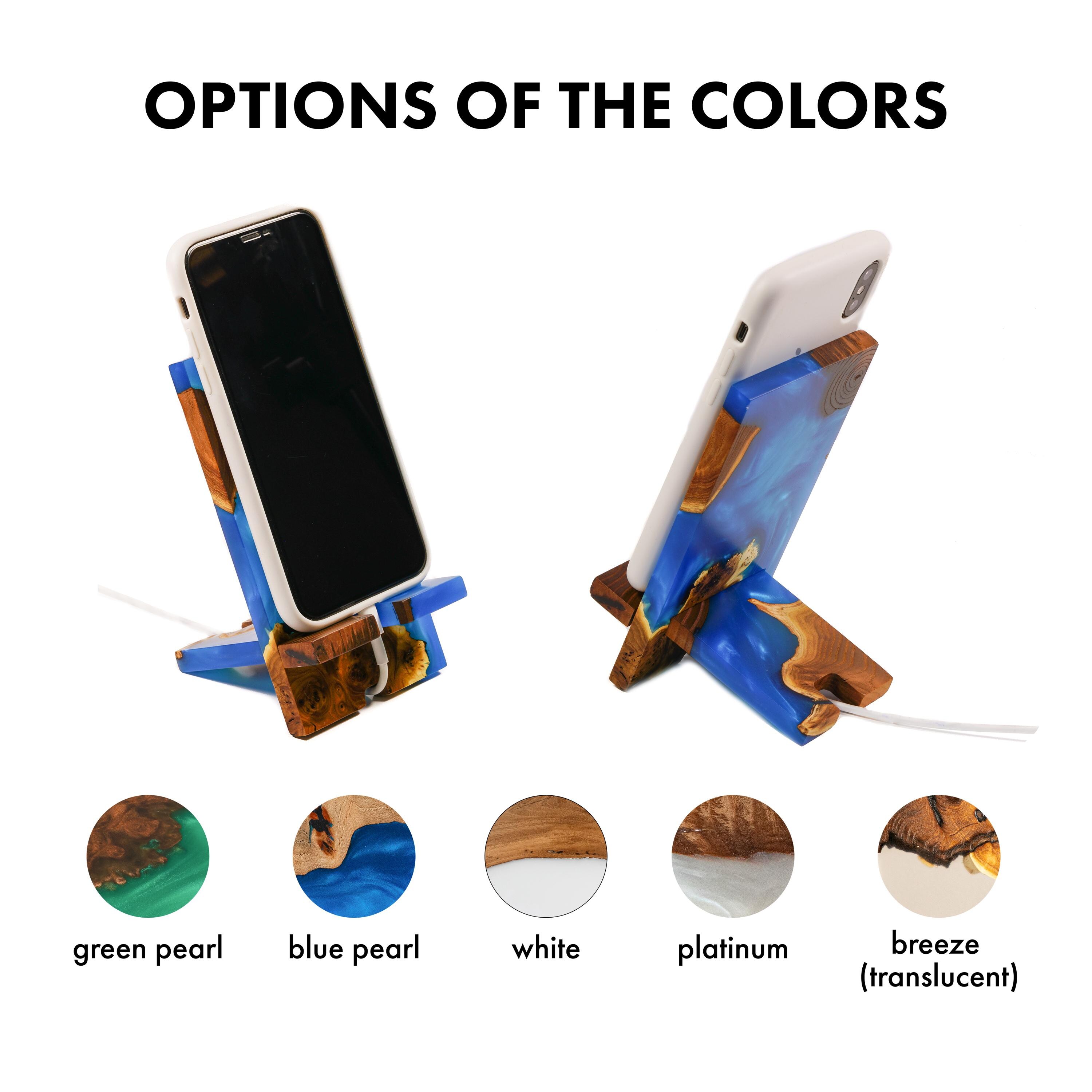 Epoxy Resin and Wood Phone Stand for Desk