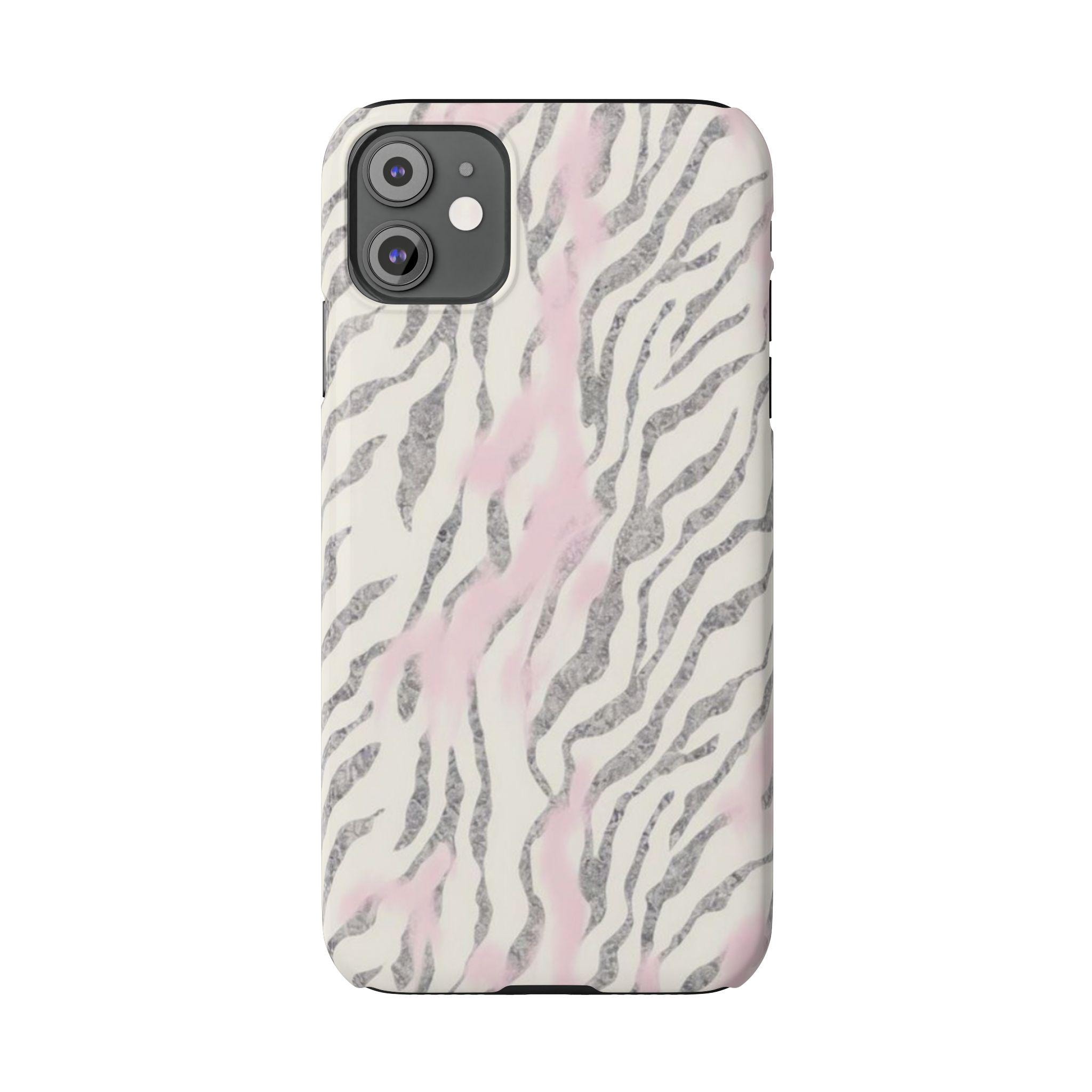 Zebra Print iPhone Case: Black, White & Pink Animal Stripe