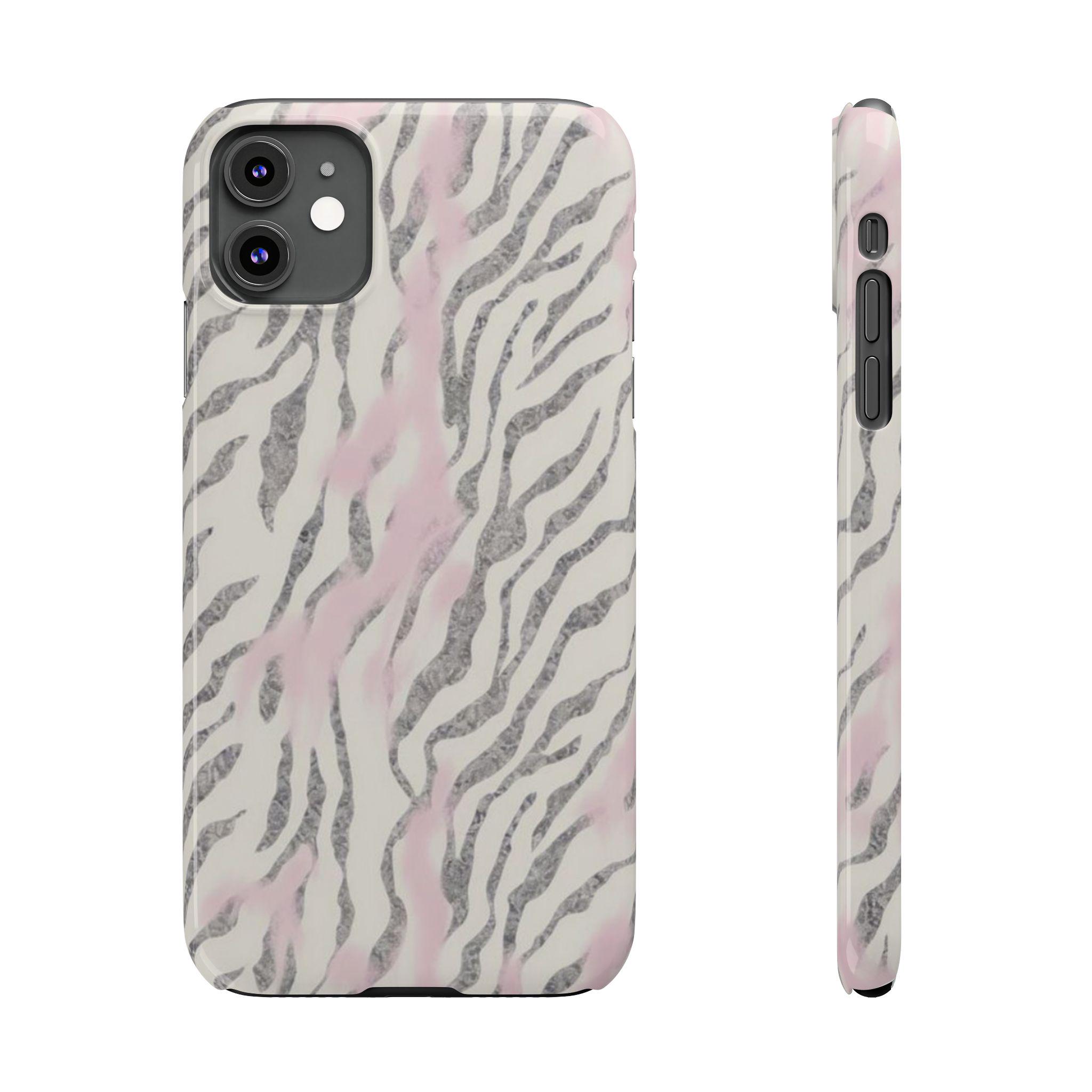Zebra Print iPhone Case: Black, White & Pink Animal Stripe