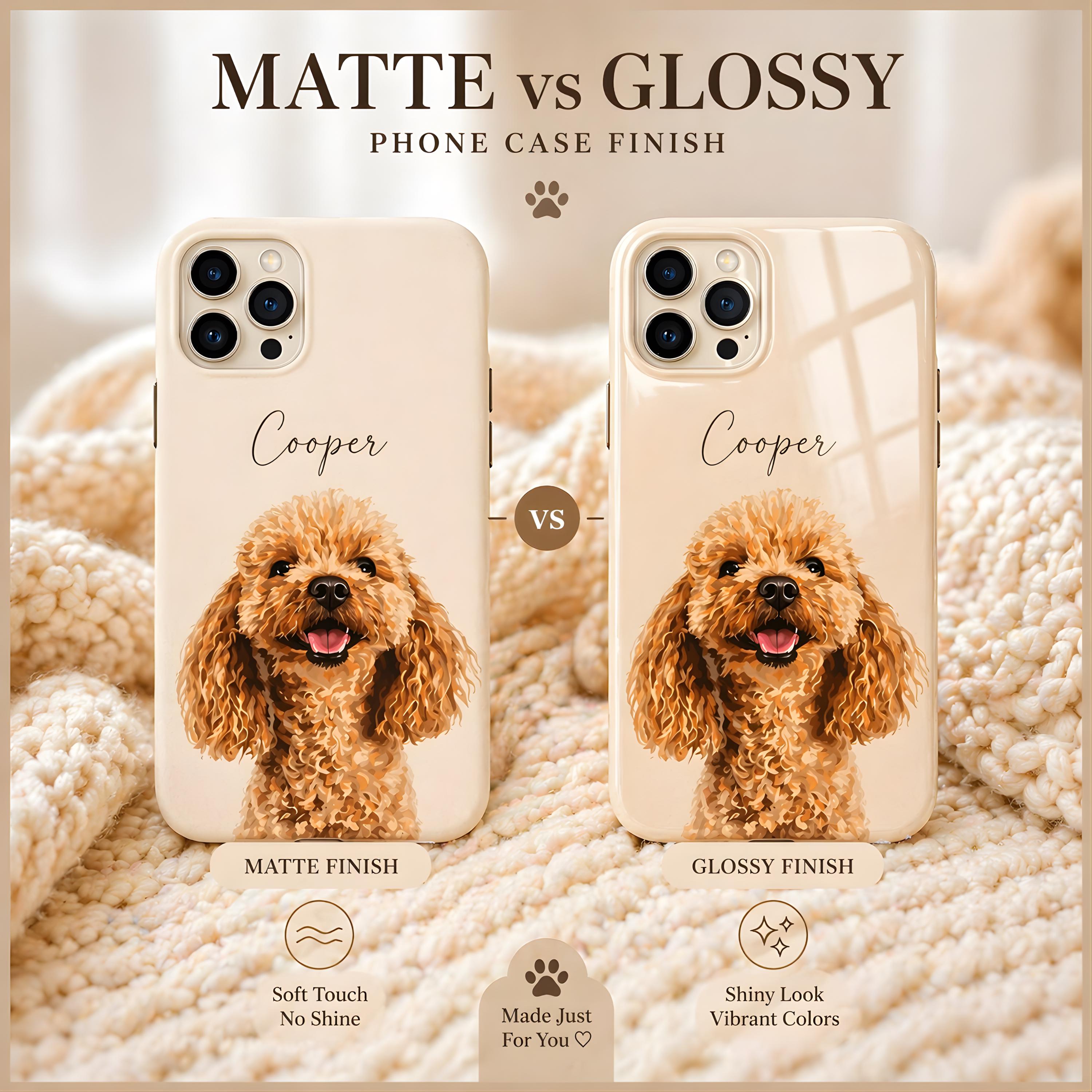 Custom Pet Phone Case from Photo, Personalized Dog & Cat iPhone Case with Name, Pet Portrait Case