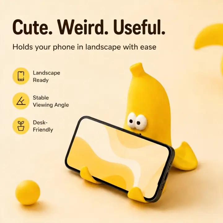 3D Printed Banana Phone Stand Desk Accessory