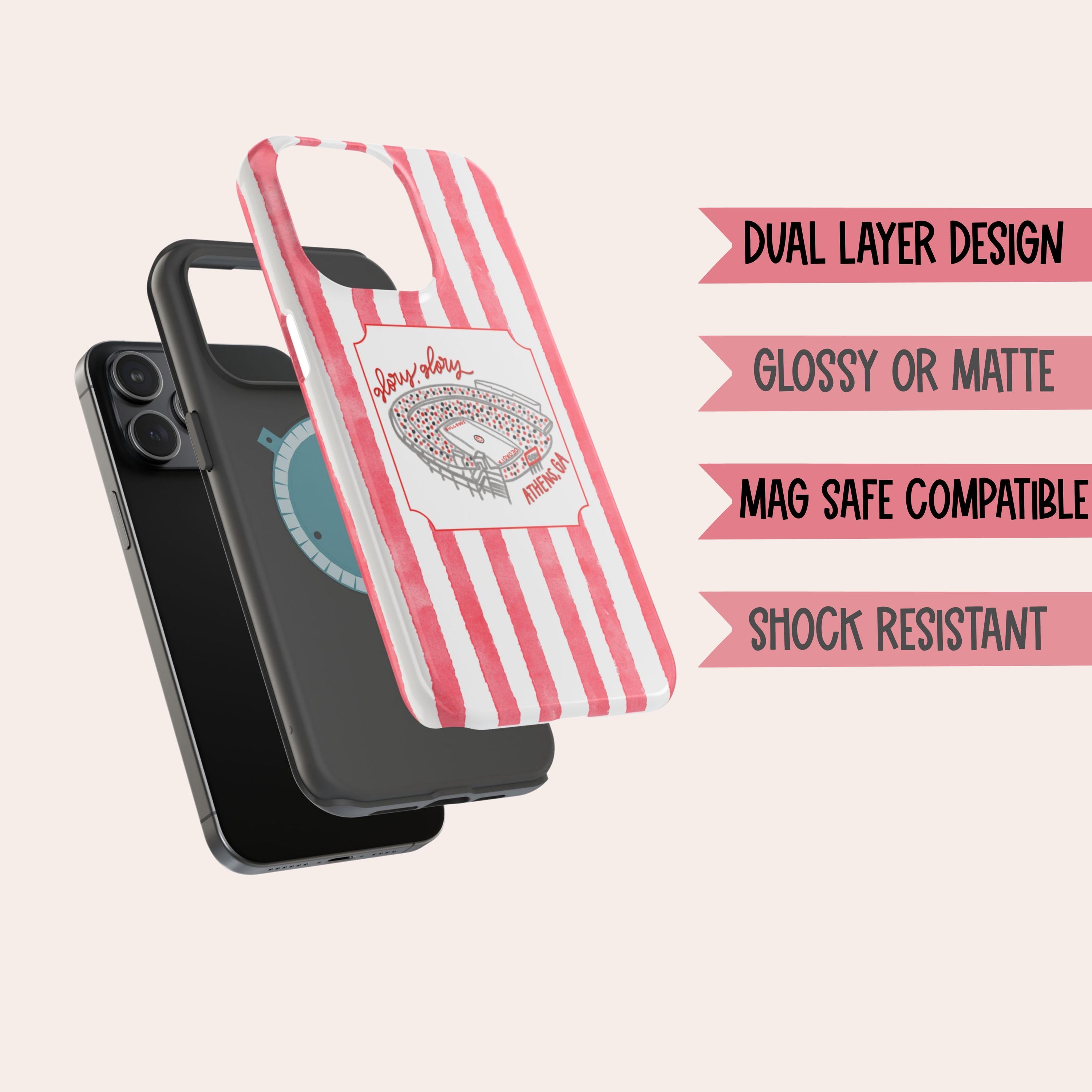 Watercolor Stripe and Stadium iPhone Case