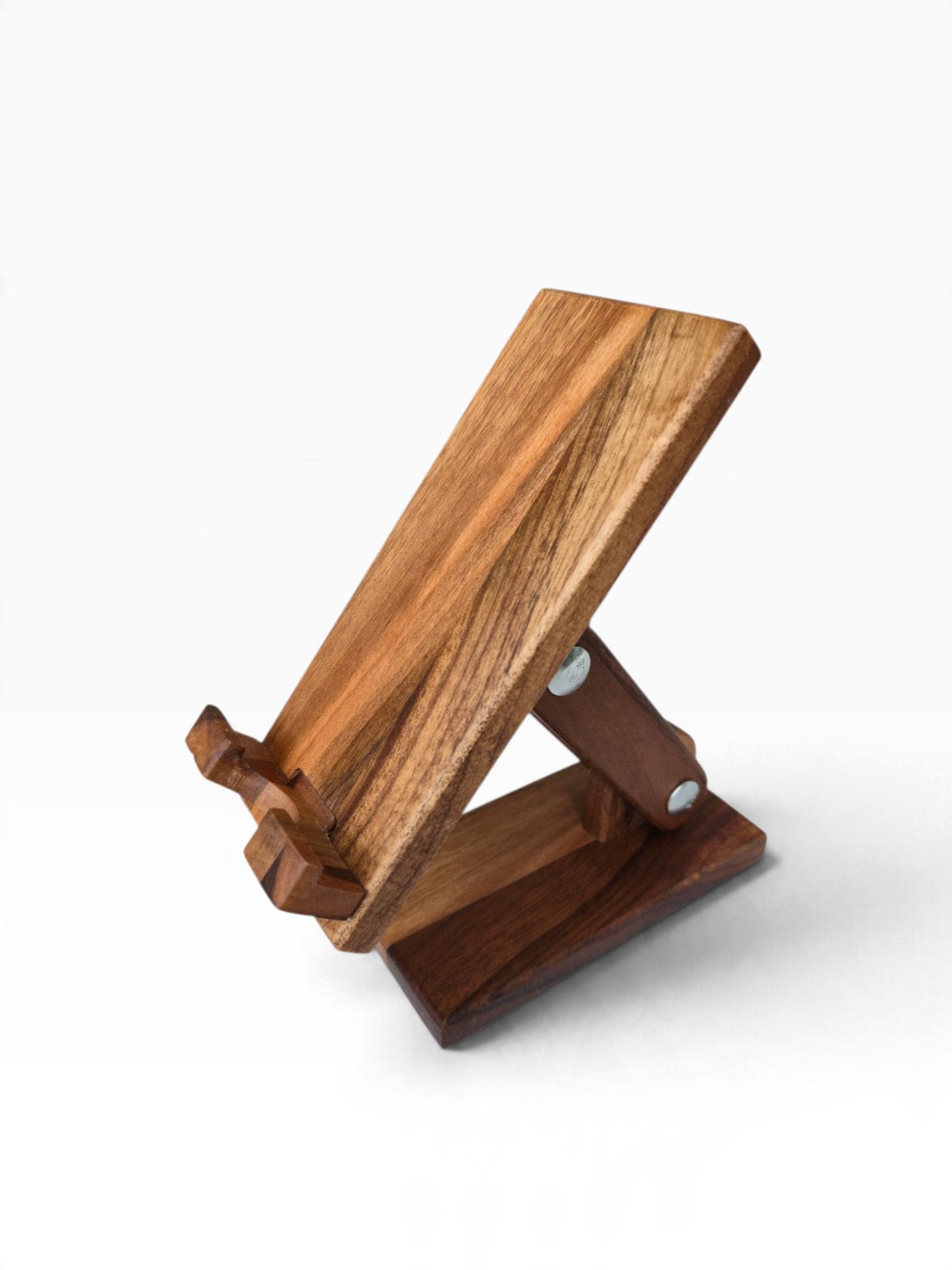 Solid Walnut Phone Stand, Adjustable Wooden Phone Holder, Desk Phone Stand