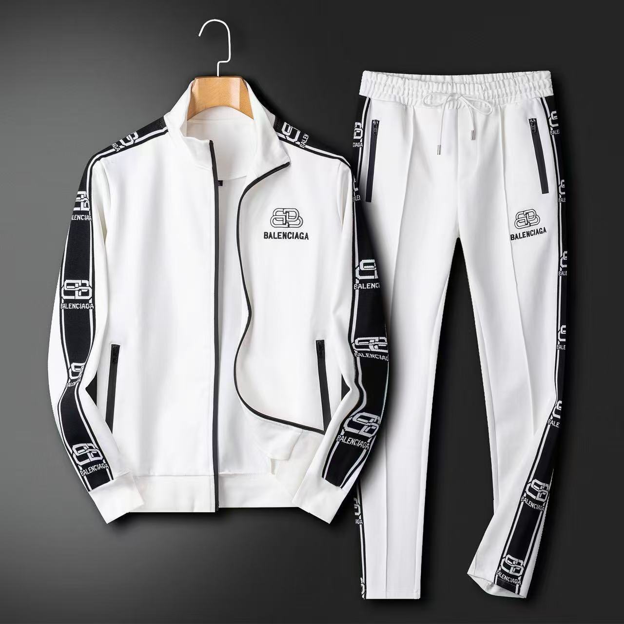 『M-4XL』新穎時尚男士兩件式休閒立領夾克運動服