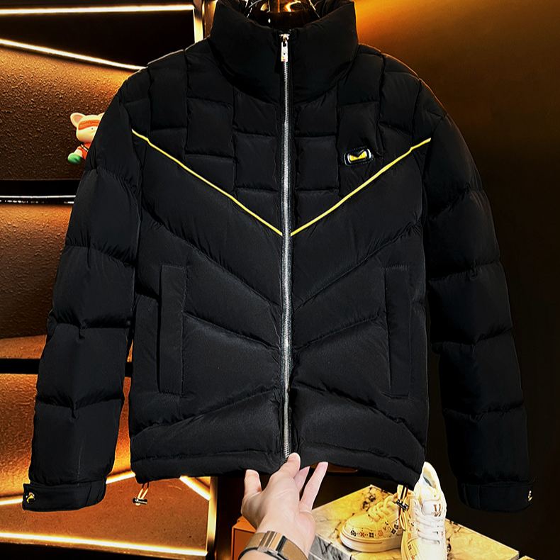 【M-4XL】男性用高級白鴨絨羽絨外套、厚實保暖防寒的冬季大衣