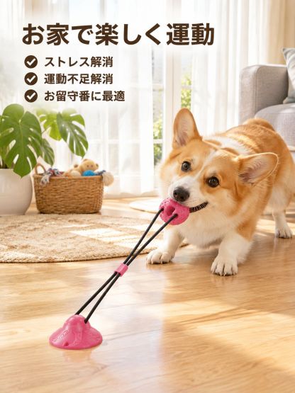 犬用吸盤付き歯磨きおもちゃ 弾力性のある噛むおもちゃ