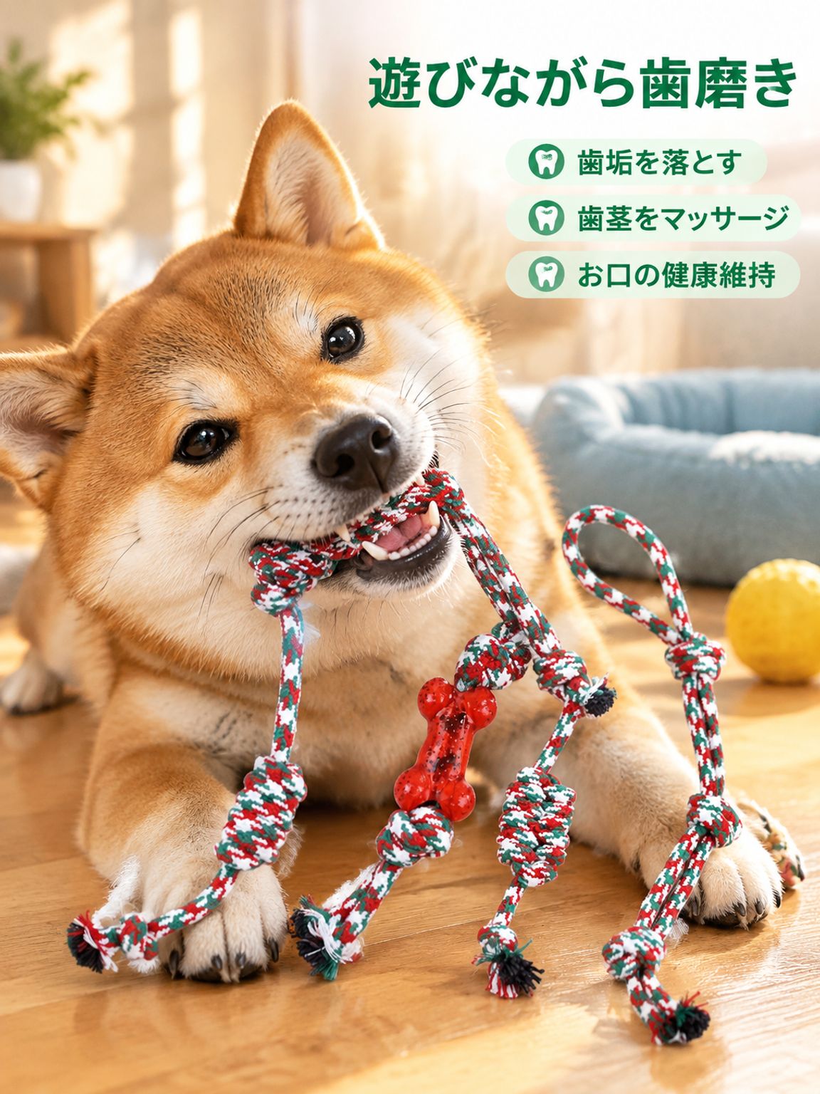 ペット用カラフル綿ロープおもちゃセット