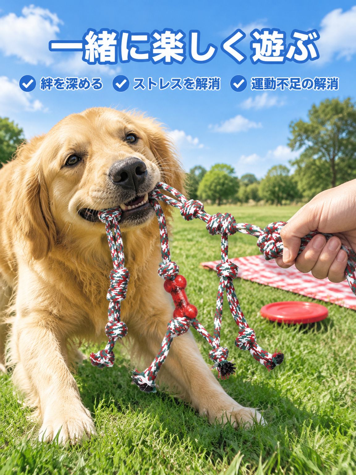 ペット用カラフル綿ロープおもちゃセット