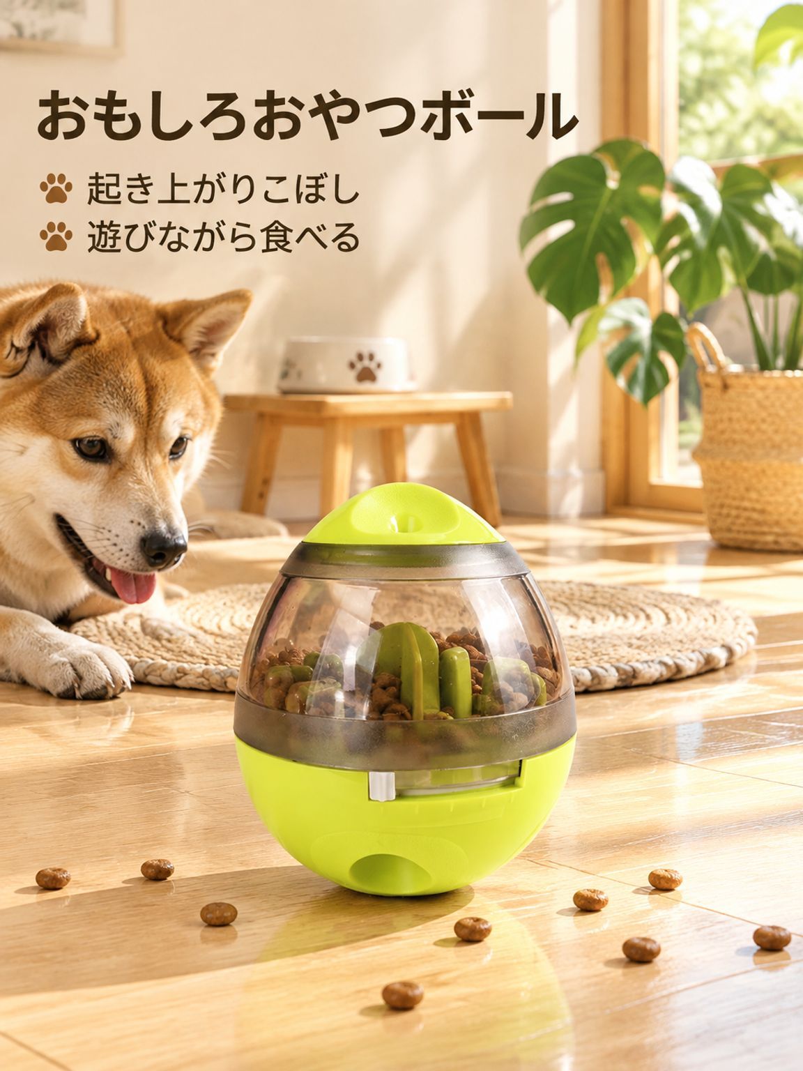 犬用おもしろ起き上がりこぼし型おやつボール