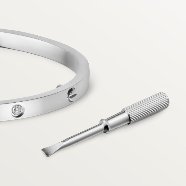 Love ブレスレット、スモールモデル、ダイヤモンド6石 ホワイトゴールド、ダイヤモンド