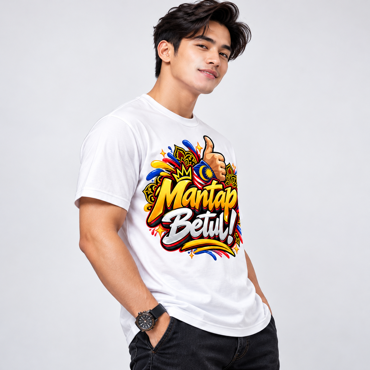🇲🇾🔥 DISKAUN 50% KAW-KAW! Mantap Betul Weh! 👍 T-Shirt Lelaki Premium Streetwear Malaysia | Design Jalur Gemilang • Style Anak Malaysia • Memang Padu Habis! ⚡👑