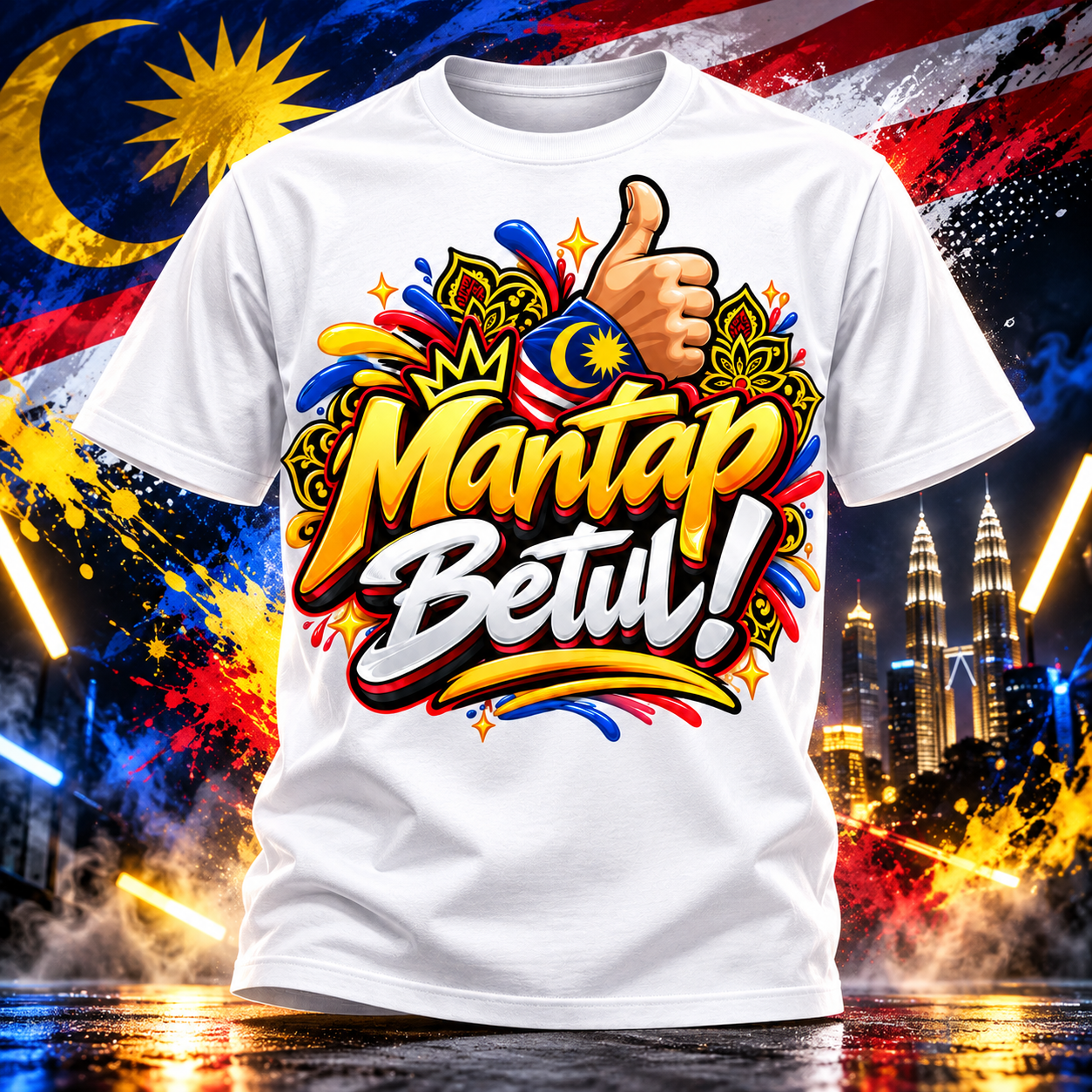 🇲🇾🔥 DISKAUN 50% KAW-KAW! Mantap Betul Weh! 👍 T-Shirt Lelaki Premium Streetwear Malaysia | Design Jalur Gemilang • Style Anak Malaysia • Memang Padu Habis! ⚡👑