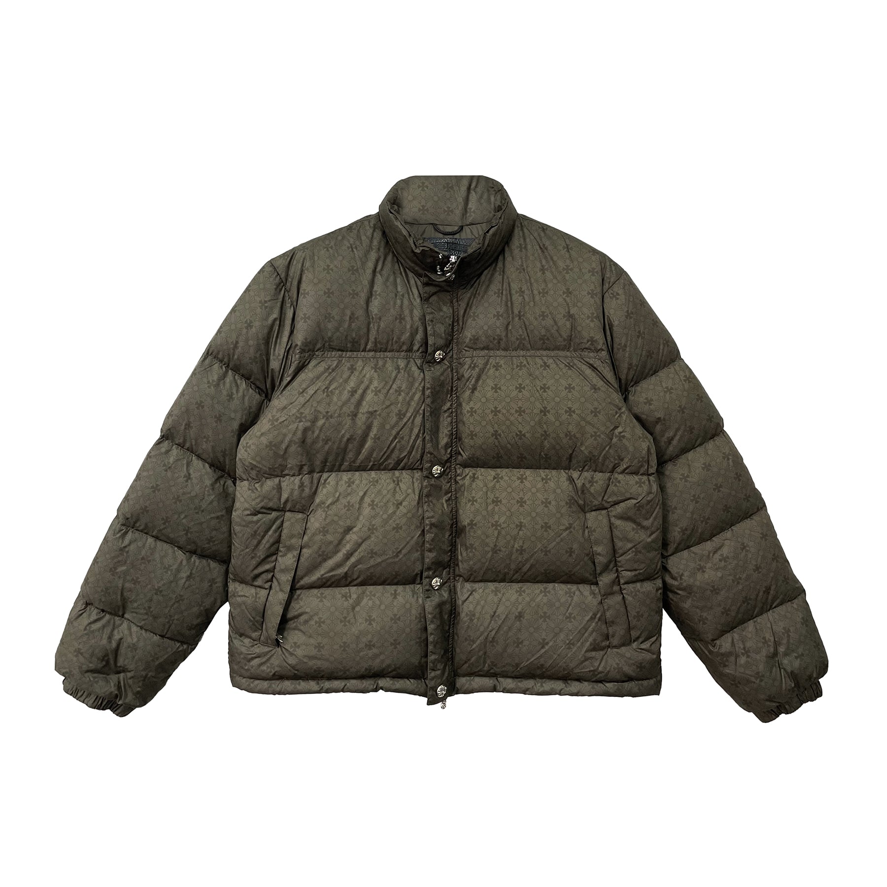 CHROME HEARTS オリーブトーナルモノグラムクロスパターンパファージャケット
