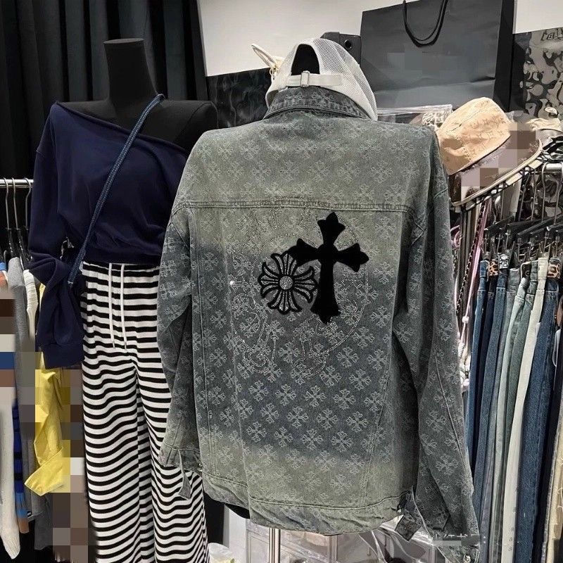 『S-3XL』クロス & ストーン デニムジャケット | ストリートスタイル