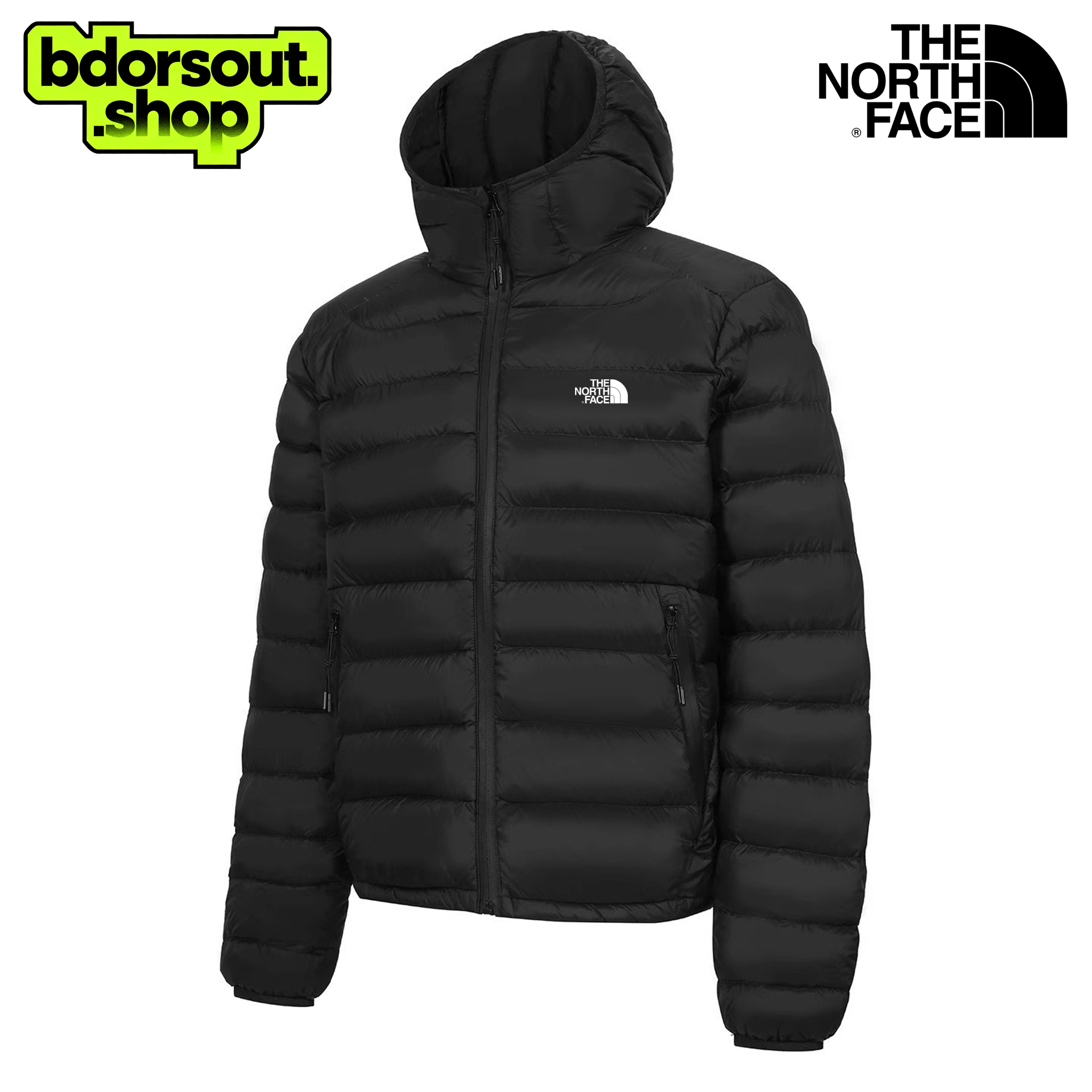 The North Face lightweight hooded quilted down jacket.