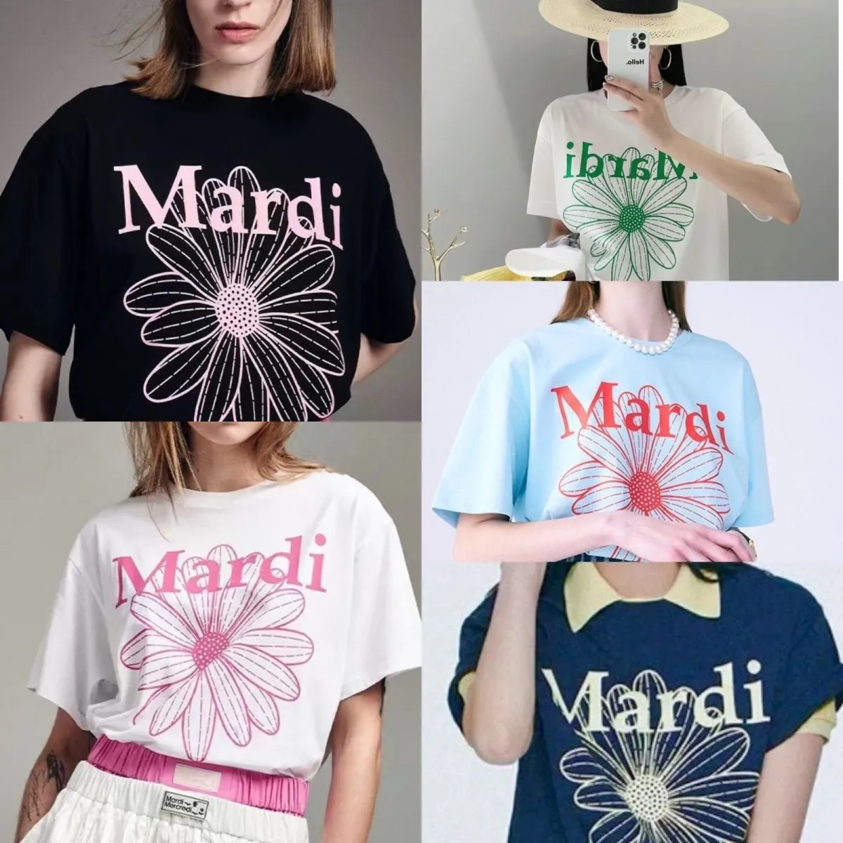 魅力的 ファッション 可愛い アルファベット プリント 花模様 着瘦せ 快適 ゆったり トップス Ｔシャツ