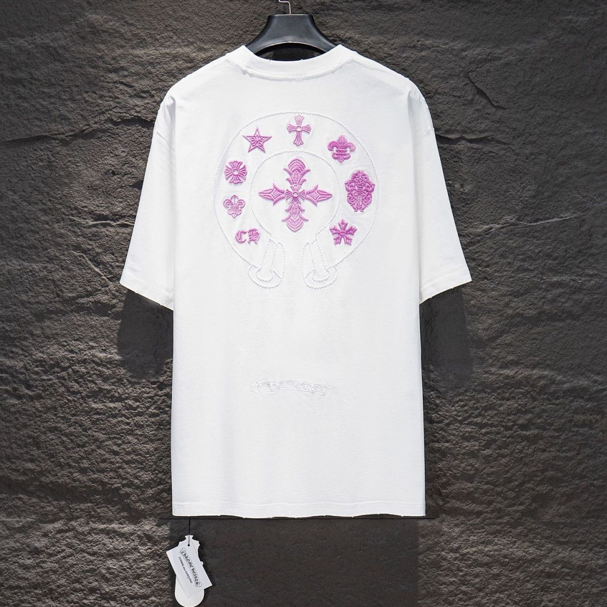 『S-XL』トレンディな刺繍入り半袖シャツ、スタイリッシュなゆったりとしたカジュアルトップス（男女兼用）