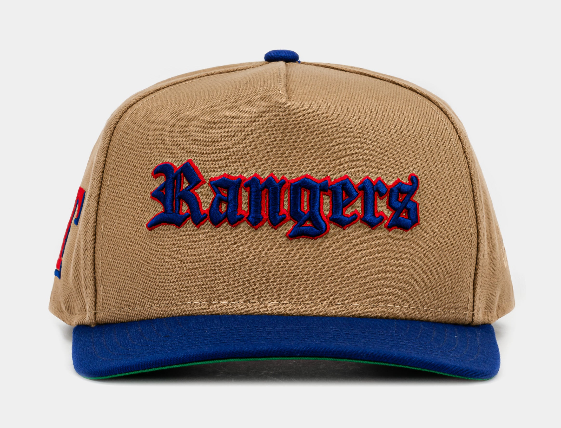 Shoe Palace Exclusive Texas Rangers Khaki 950AF Snapback Mens Hat (Khaki/Blue)