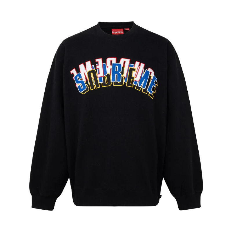 Supreme ラミネートロゴ クルーネック スウェットシャツ