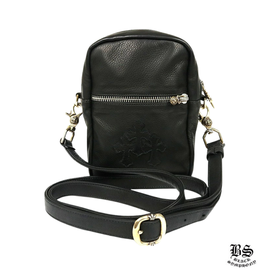 クロムハーツ CHROME HEARTS 新品 TAKA MINI タカミニ ショルダーバッグ 3セメタリー クロスパッチ レザー 黒 96185 税込み　メンズ