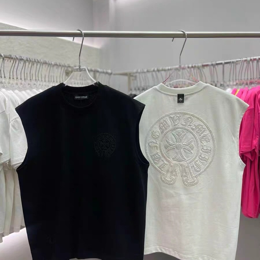 『S-XL』新作サマー刺繍入りノースリーブTシャツ ユニセックス