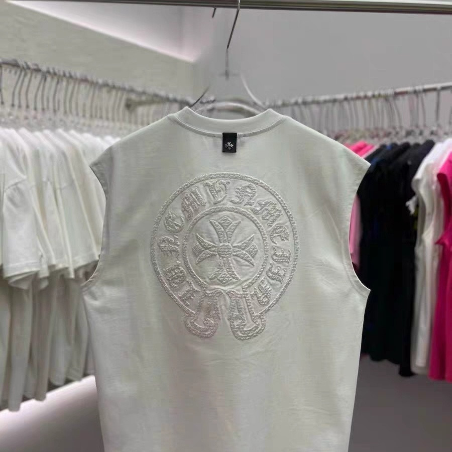 『S-XL』新作サマー刺繍入りノースリーブTシャツ ユニセックス