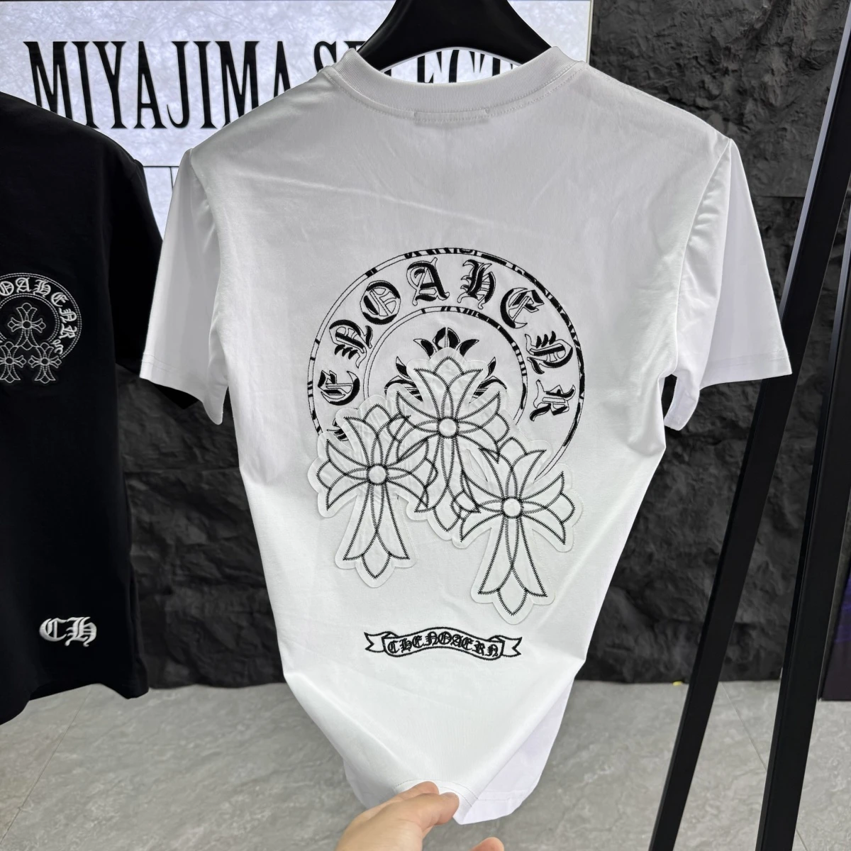 『L-4XL』夏物新作の半袖ゆったりプリントクルーネックシャツ 男女兼用