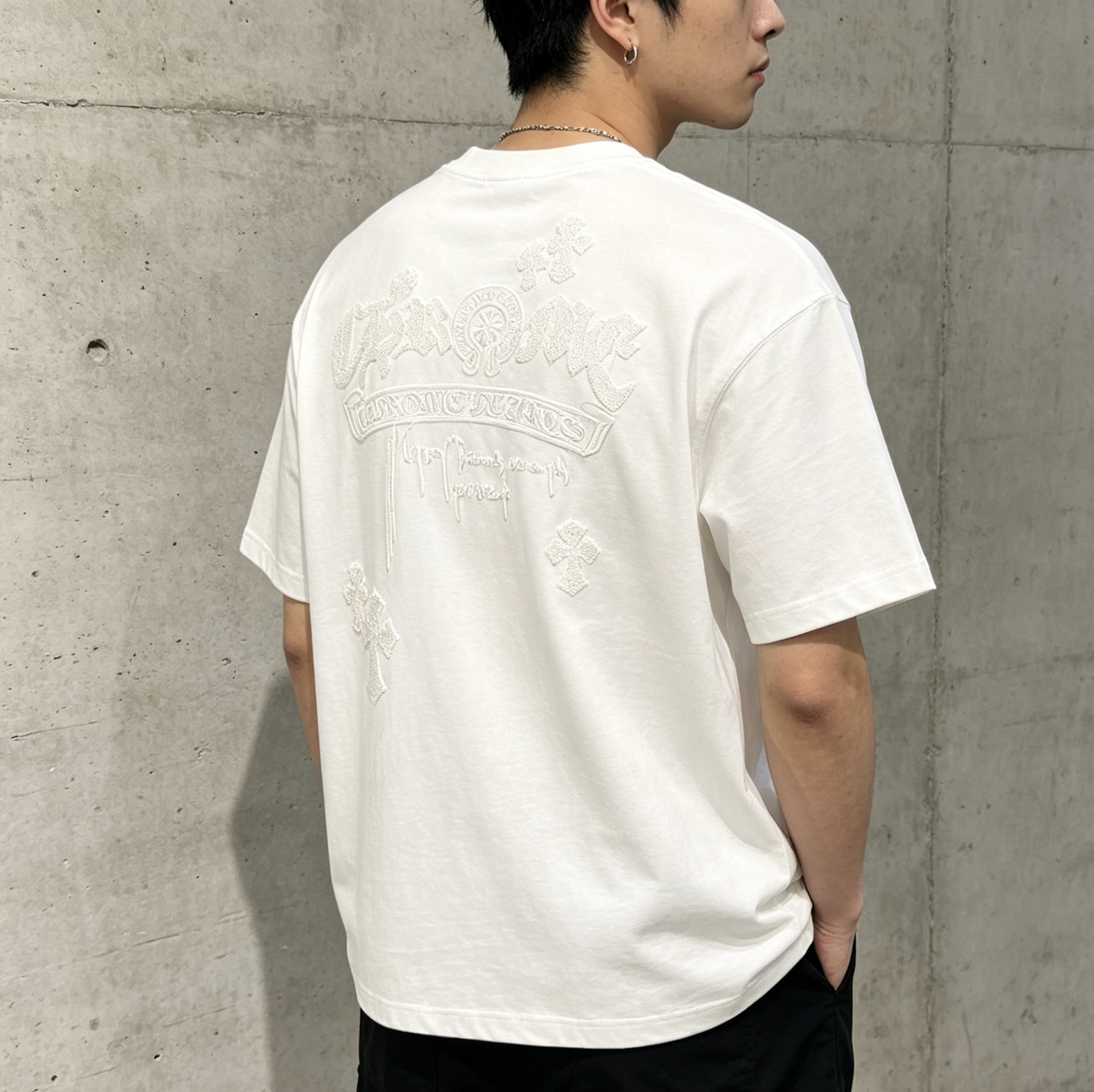 『S-XL』アメリカンストリートスタイル 半袖 刺繍入り ユニセックス クルーネックTシャツ