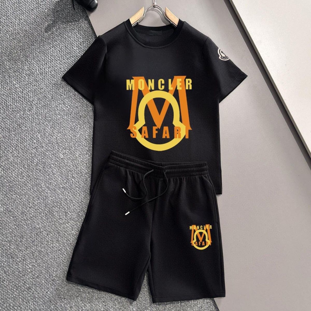 『M-4XL』メンズ サマーカジュアル 半袖スーツ、スタイリッシュなツーピースセット