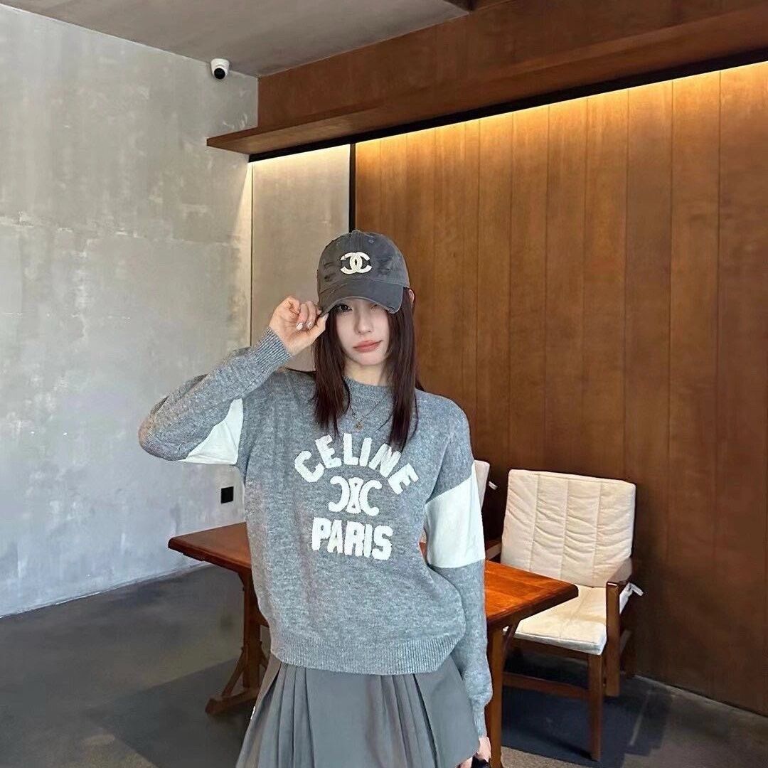 『フリーサイズ』ジャカードセーター、クルーネックニットウェア、ゆったりとしたフィット感