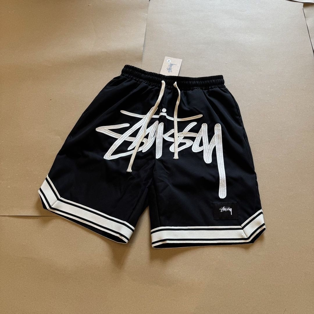 『S-2XL』クラシックな刺繍入りユニセックススポーツルーズフィットショーツ速乾性