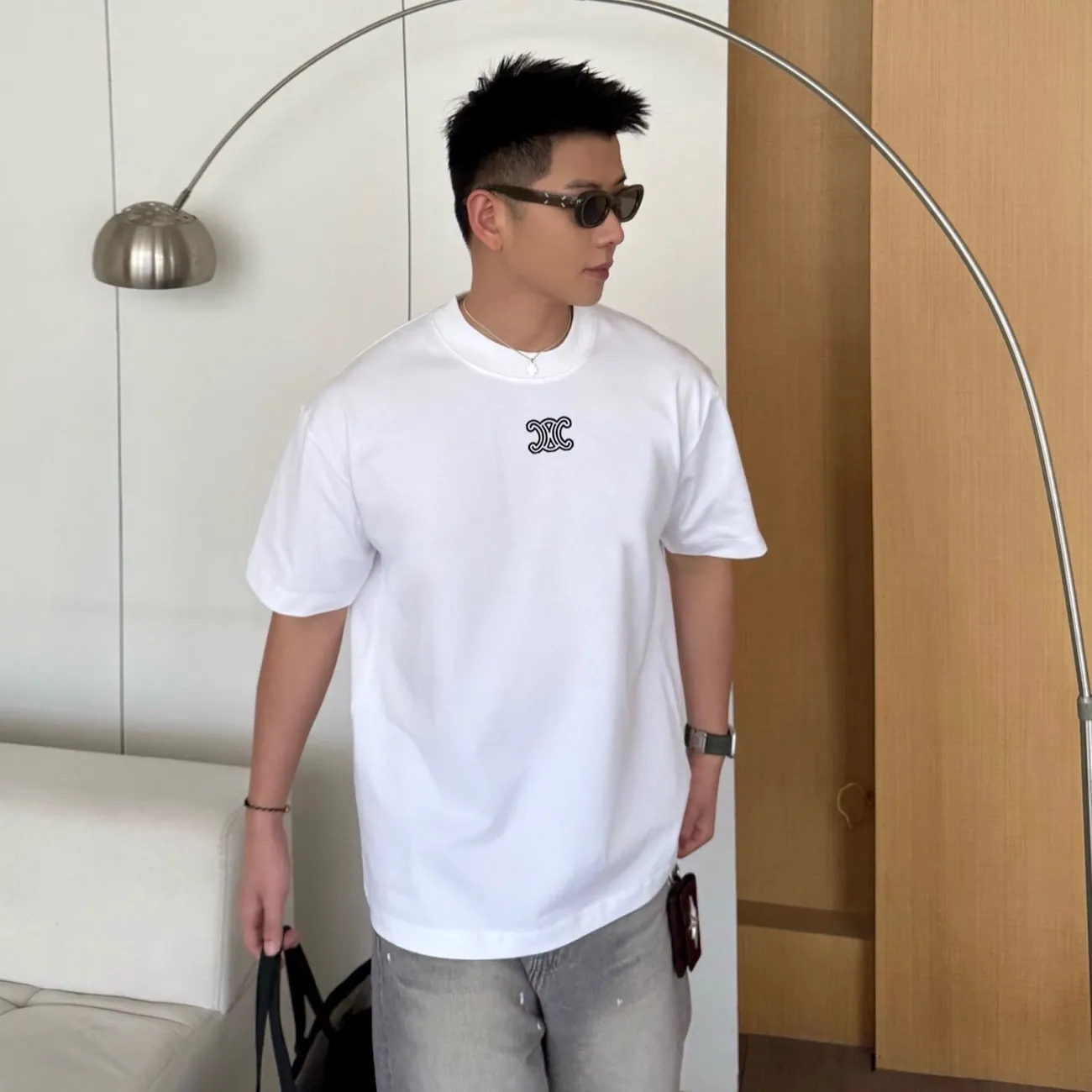 『S-XL』カップル向けサマールーズクルーネックTシャツ