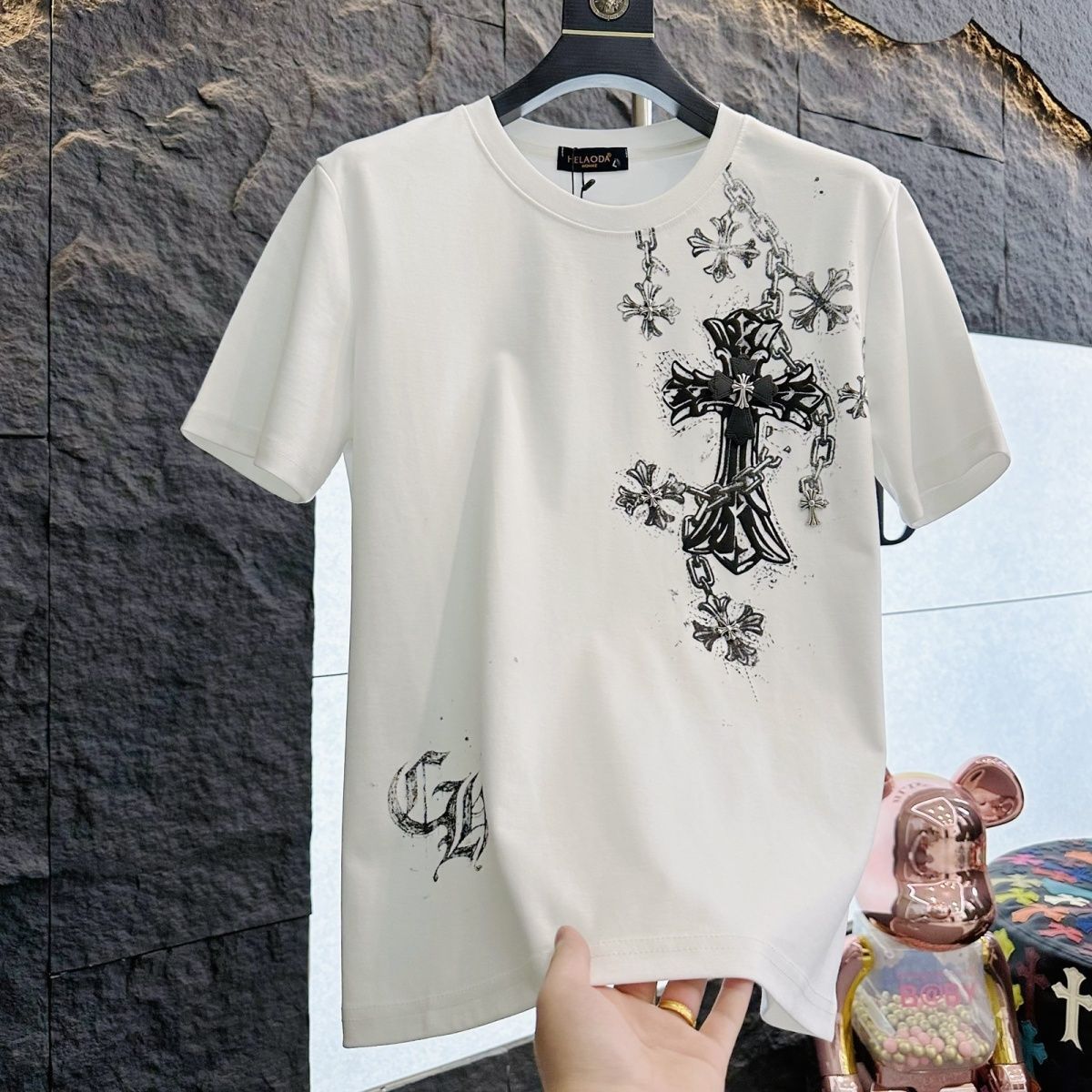 【L-4XL】カップル向けサマールーズクルーネックTシャツ