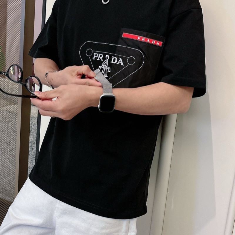 『S-XL』メンズ用夏物刺繍入り半袖Tシャツ、純綿