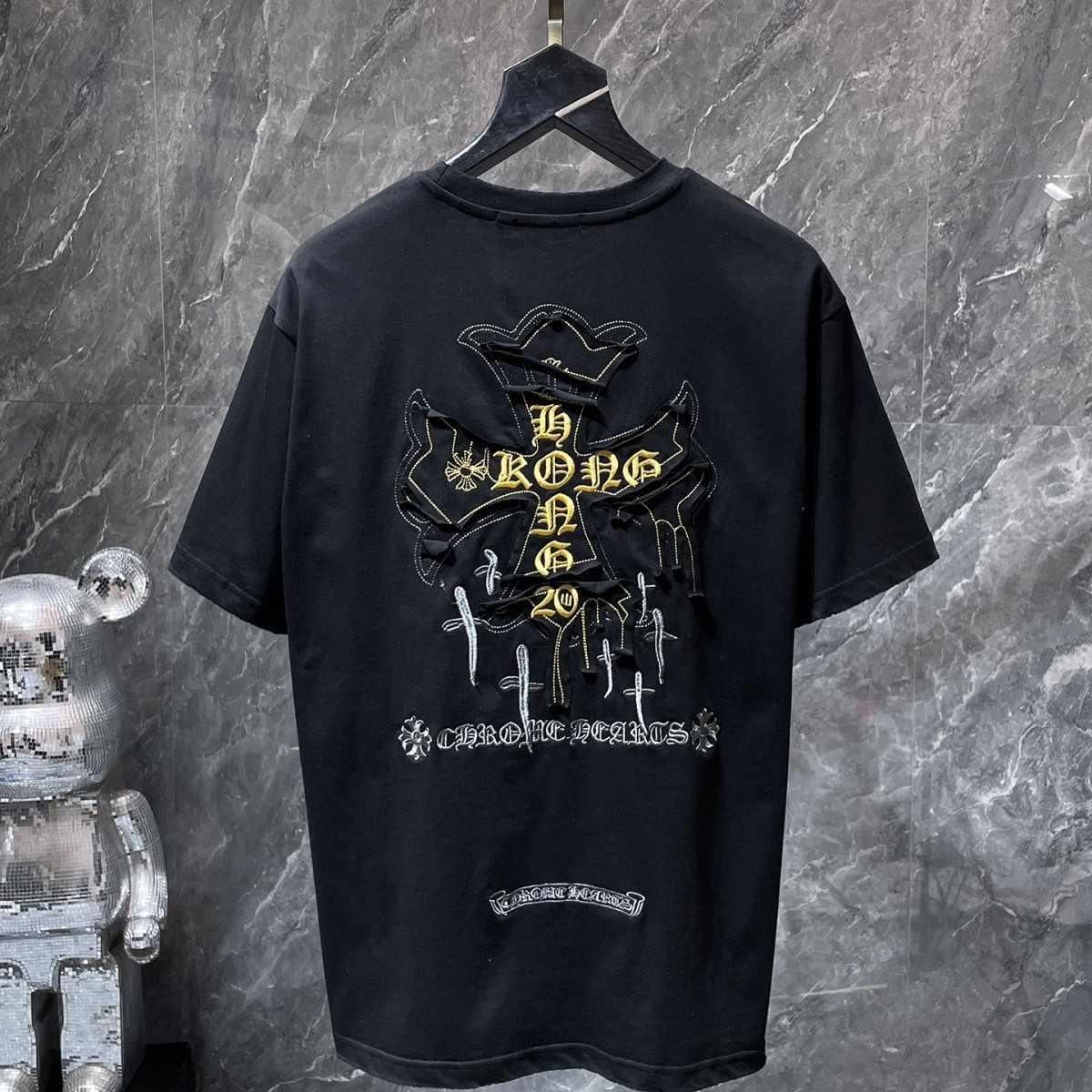『S-XL』メンズ＆レディース 半袖 刺繍入り クルーネック カジュアル ルーズフィット シャツ
