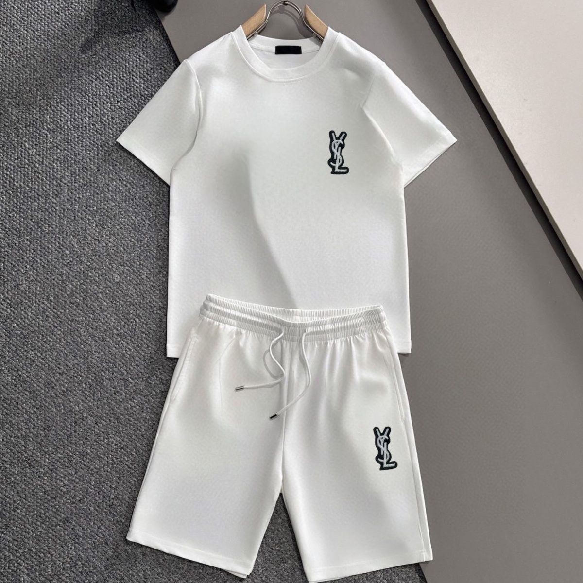 『M-4XL』メンズ サマーカジュアル 半袖スーツ、スタイリッシュなツーピースセット